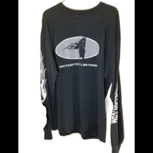Steel Horse Law Long Sleeve T-Shirt Mens Sz‎ XL Black Flame Graphic Biker Tee